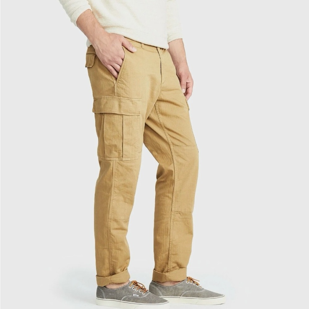 J. Crew Slim 484 Straight Stretch Cargo Pants Garment-dyed Herringbone 32x32